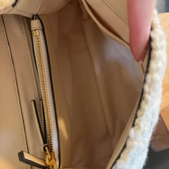 Tory Burch Fleming Soft Boucle Small Convertible Shoulder Bag, New Cream - Picture 6 of 14